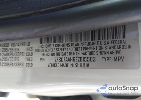 2014 Fiat 500L Pop из США, поврежденный, VIN ZFBCFAAH6EZ015503